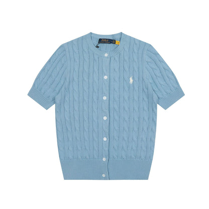 Ralph Lauren Knitted sweaters Ralph Lauren Knitted Short Sleeved Shirt RL Ralph Pony Standard POLO Short Sleeve Knitted Sweater Cardigan T-Shirt