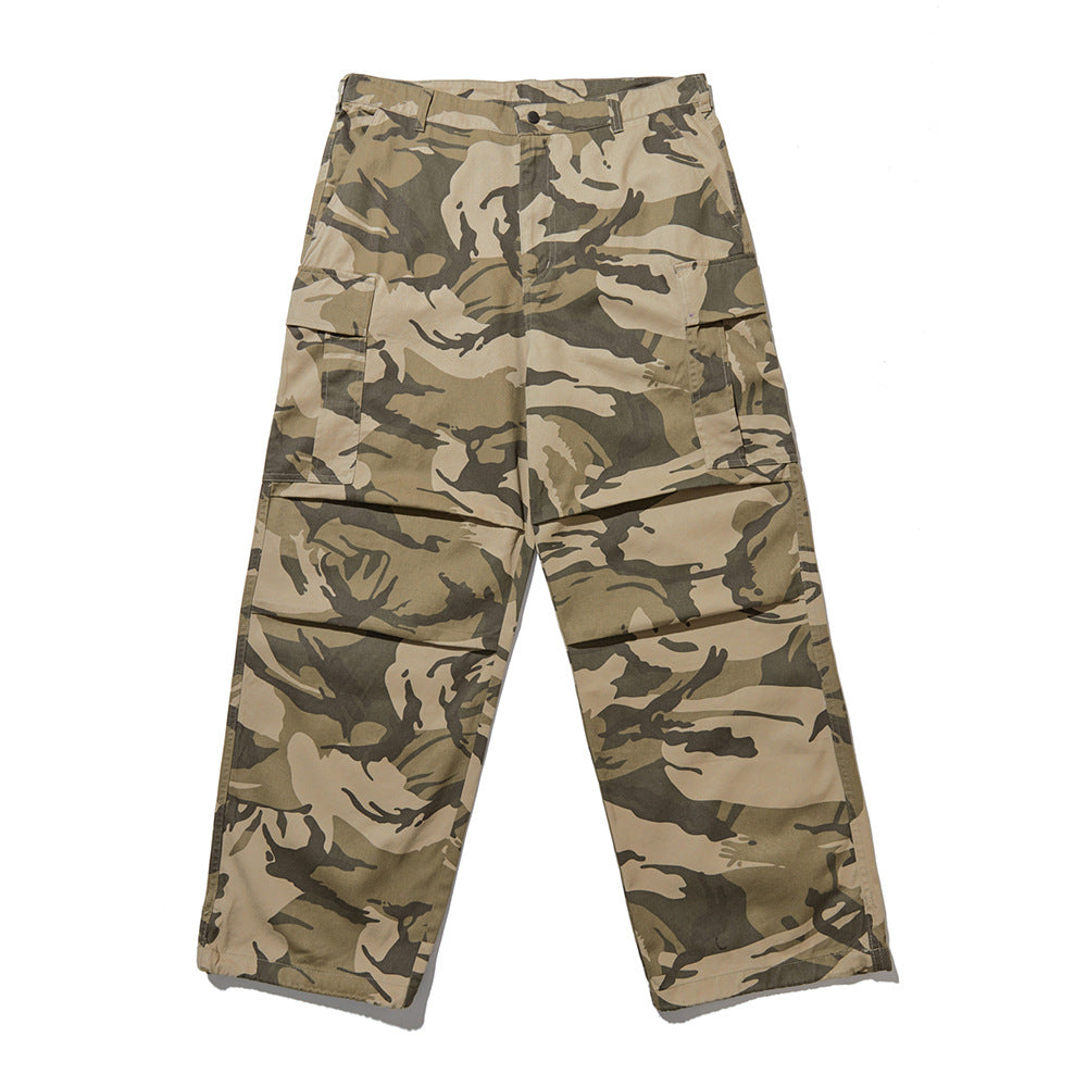 Men Sweatpants Camouflage Cargo Pants Men's Casual Trousers Pocket Drawstring Jogger Pants