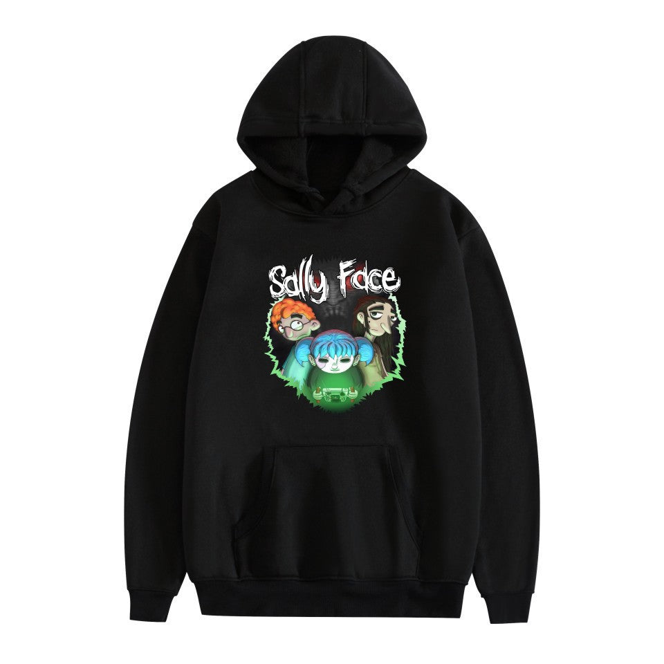 Sally Face Hoodie Fleece-Lined Sally Face Character Print