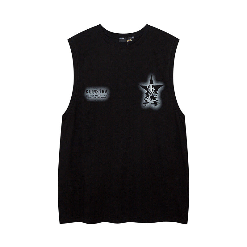 Women Vest Men's and Women's Retro Loose Sleeveless T-shirt