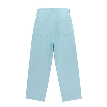 Men Sweatpants Simple Straight Casual Trousers Loose Jeans