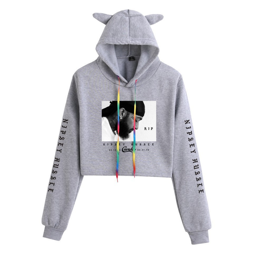 Nipsey Hussle Hoodie Rap Loose Cat Ears Sweater for Women (Part 2)