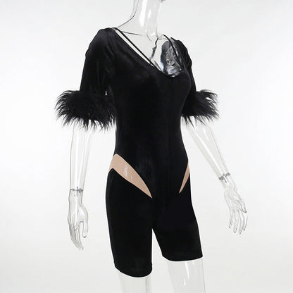 Women Tops Slim Fit One-Piece Shorts Spring
