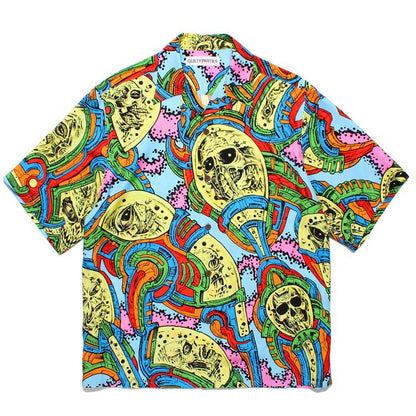GUILTYPARTIES TIGER 24ss sci-fi graffiti, rayon casual, Hawaiian short-sleeved shirt