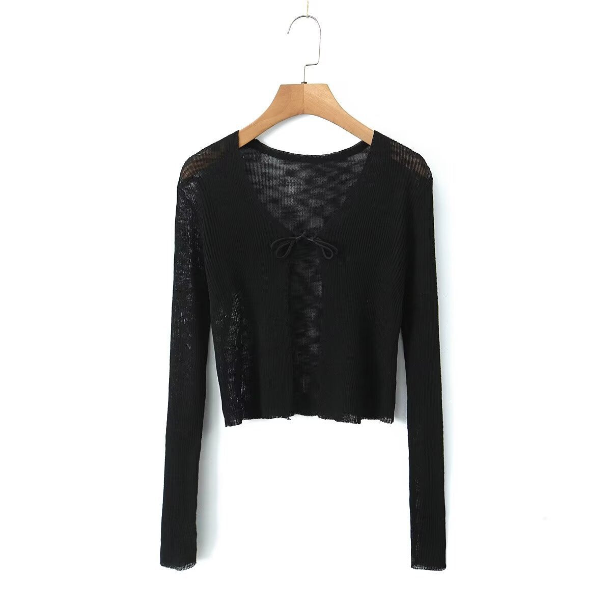 Women Tops Summer Bow Sun Protection Sweater Top