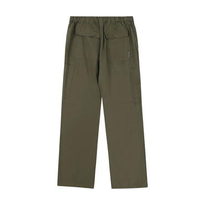 Men Sweatpants Quick-Drying Pleated Exercise Casual Pants Loose Solid Color