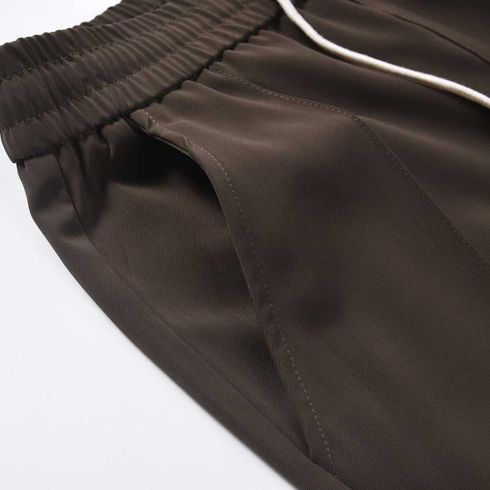 Men Sweatpants Casual Suit Pants Drape Straight-Leg Wide-Leg Pants Simple