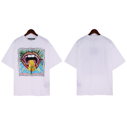 Palm Angle T Shirts Painted Big Mouth Thick Creative Pattern