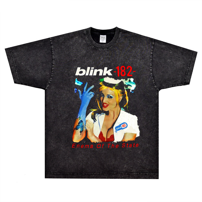 Rock Star T Shirt Blink 182 Enema of the State T-shirt Rock Band Vintage Short Sleeve