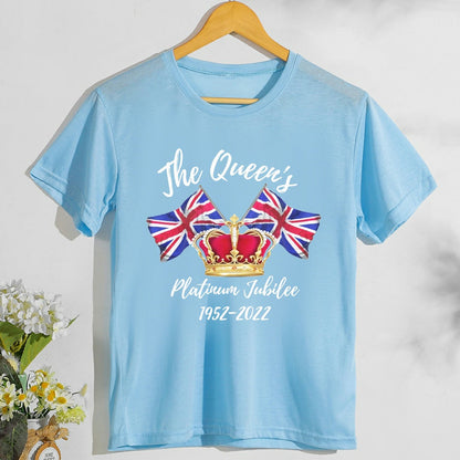 Inspired by Queen's Platinum Jubilee 2022 Elizabeth 70 Years T-shirt T-shirt Short Sleeve Men and Women