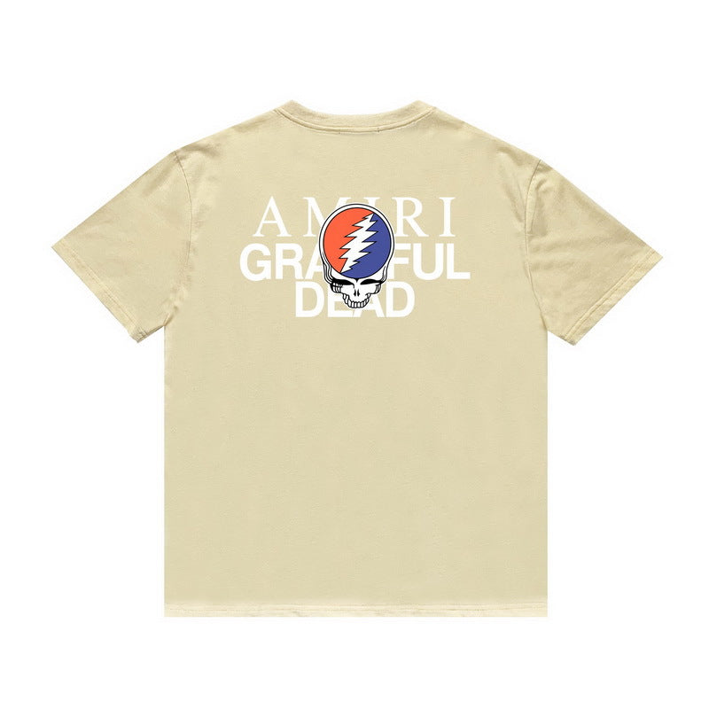 Amiri T Shirt Printed Casual Hip Hop High Street round Neck Short Sleeve T-shirt