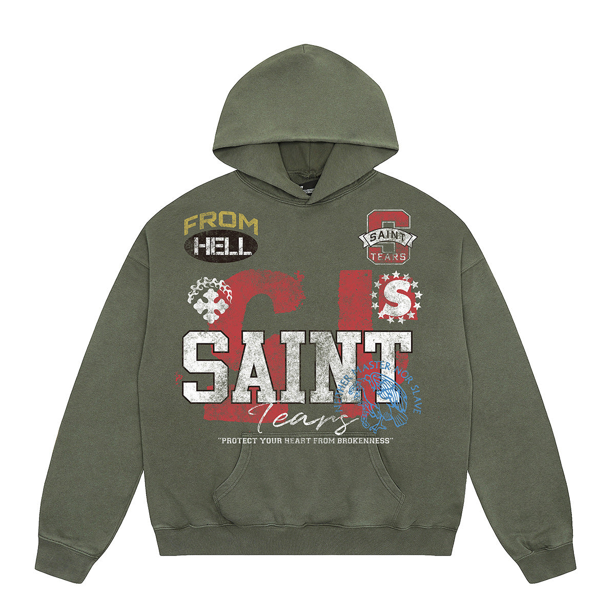 Unisex Hoodies Saint Michael Old Loose Hoodie