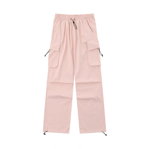 Men Sweatpants Solid Color Pleated Casual Trousers Loose Track Pants Drawstring Jogger Pants