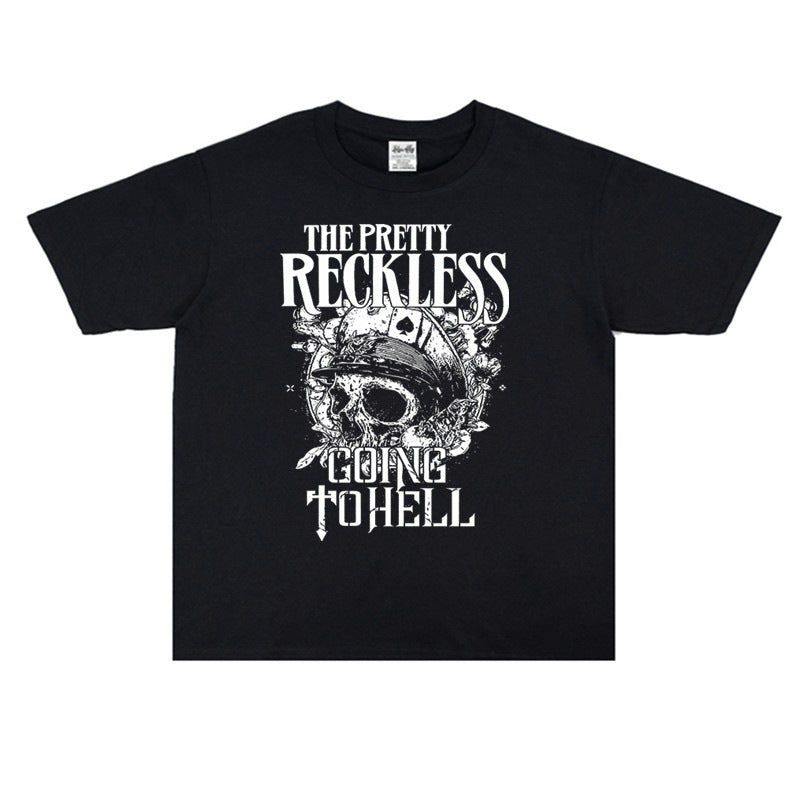 Rock Star T Shirt The Pretty Reckless Aylor Momsen Washed Distressed T-shirt Short Sleeve Men and Women