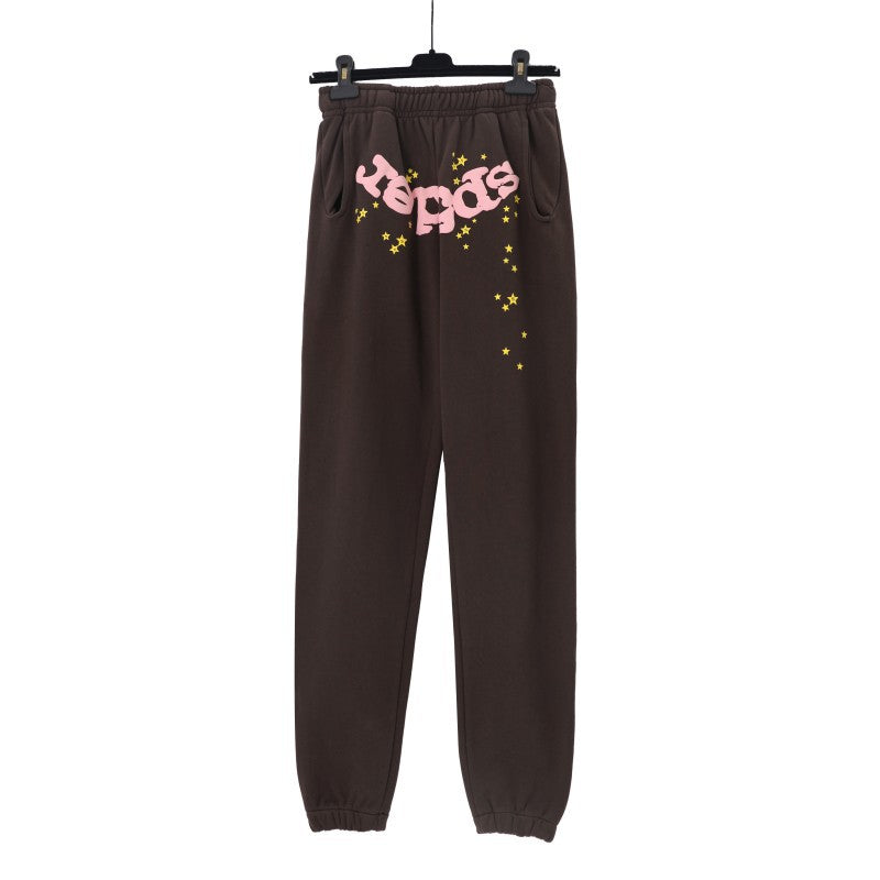 Sp5der Hoodie & Sweatpants 2 Piece Set Spider Web Three-Dimensional Foaming