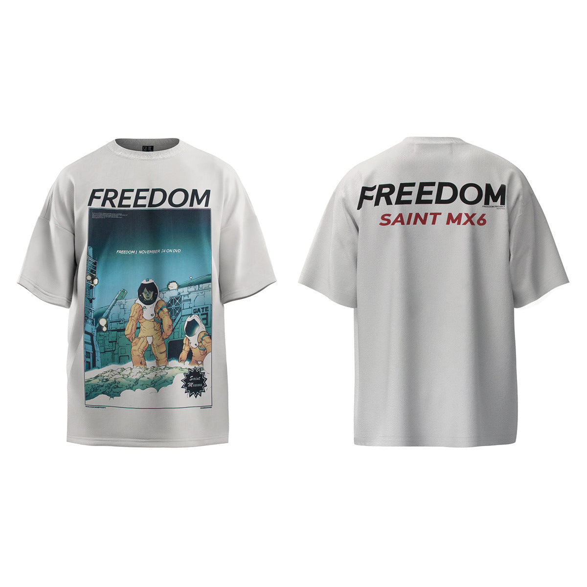 Unisex T-Shirts Saint Michael FREEDOM Loose Casual T-Shirt