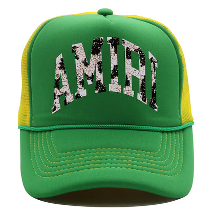 Amiri Hat Baseball Cap Trendy Summer Amiri Printed Mesh Cap