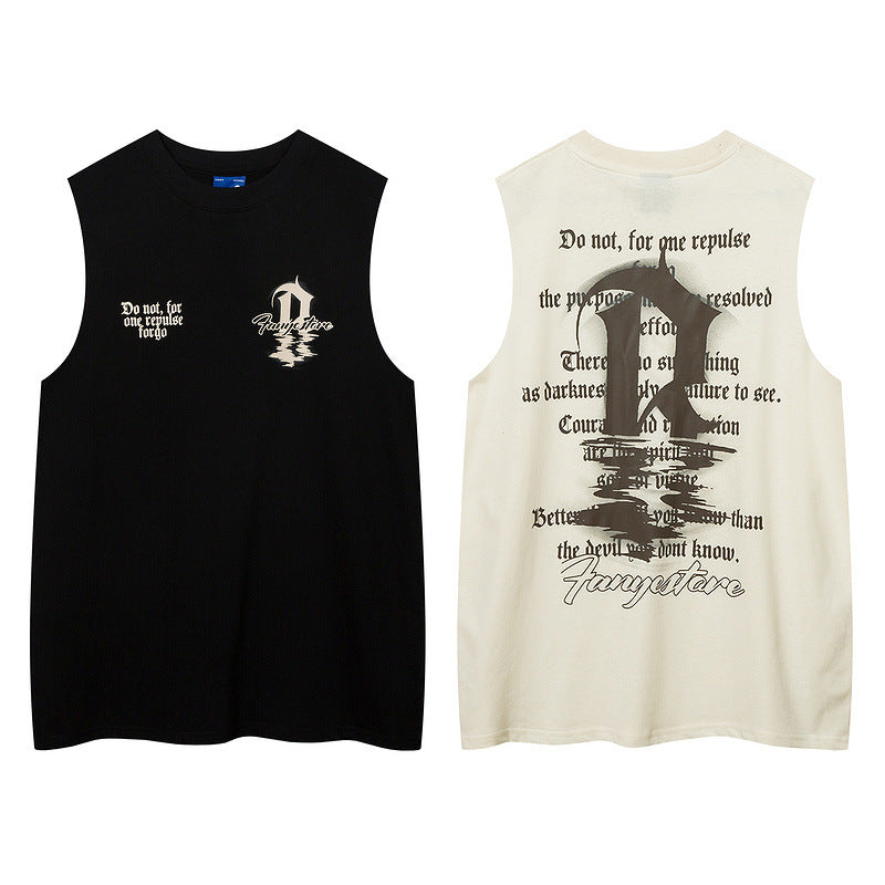 Men Vest Summer Graffiti Vest Men's and Women's Oversize Sleeveless T-shirt