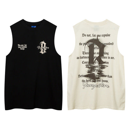 Men Vest Summer Graffiti Vest Men's and Women's Oversize Sleeveless T-shirt