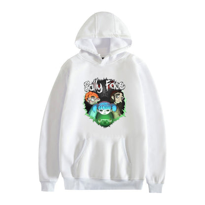 Sally Face Hoodie Fleece-Lined Sally Face Character Print