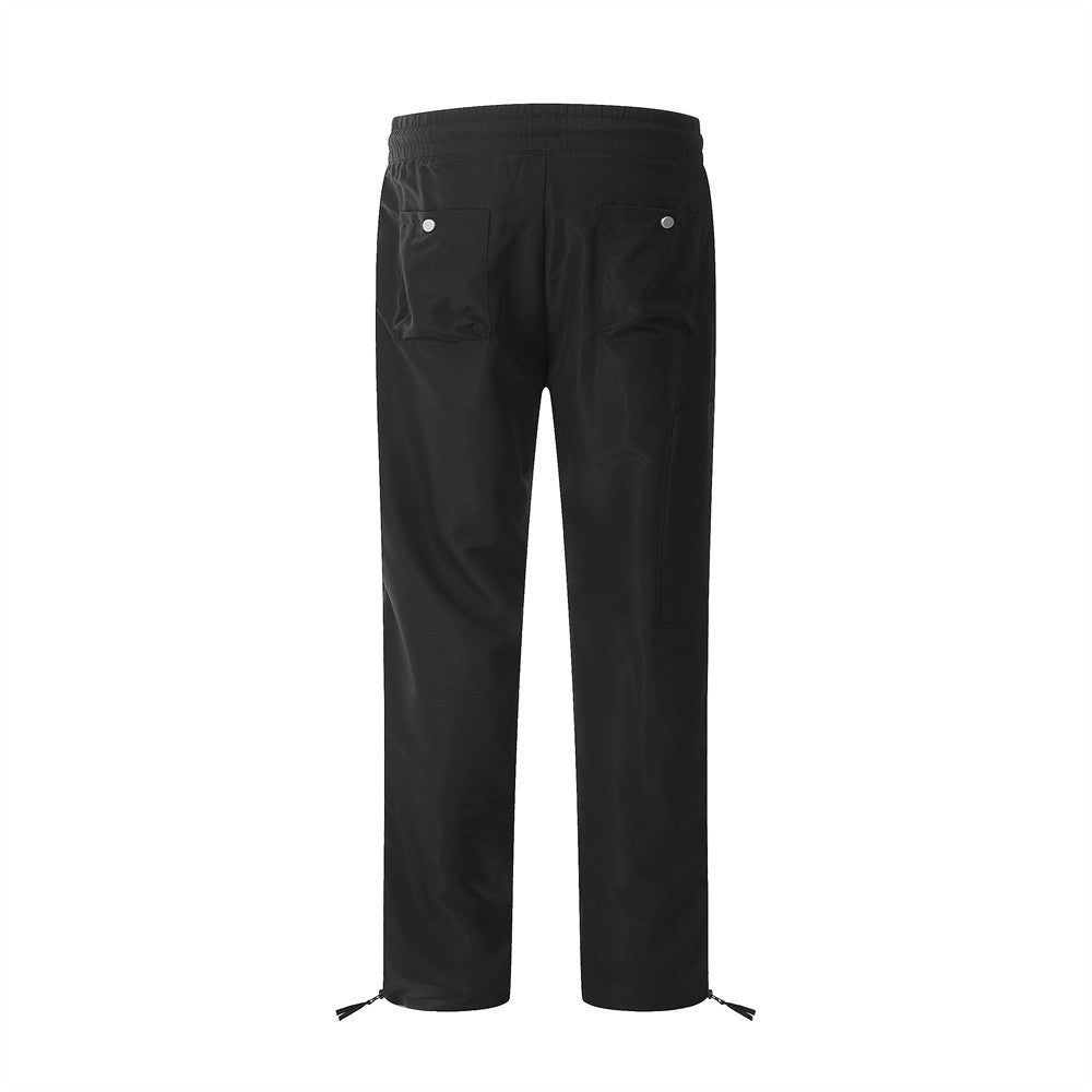 Men Sweatpants Tactical Pants Breasted Workwear Casual Pants Loose Zip Straight-Leg Pants Trousers