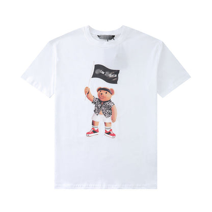 Palm Angle T Shirts Pirate Bear Flag Print Loose Hip Hop Couple