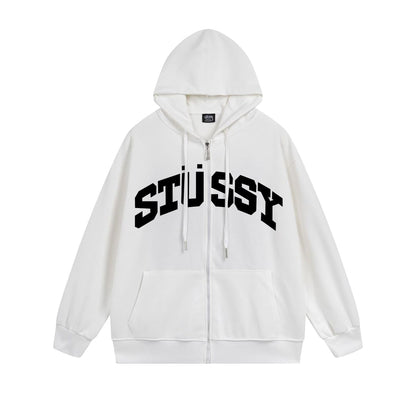 Stussy Hoodie Zip Cardigan Hooded Sweater