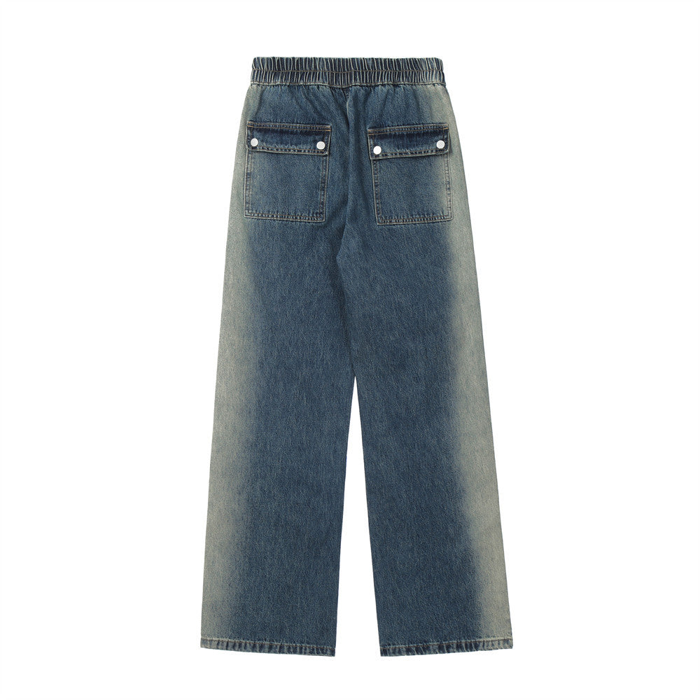Men Jeans Tie-Dye Gradient Loose Cool