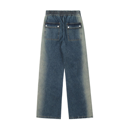 Men Jeans Tie-Dye Gradient Loose Cool