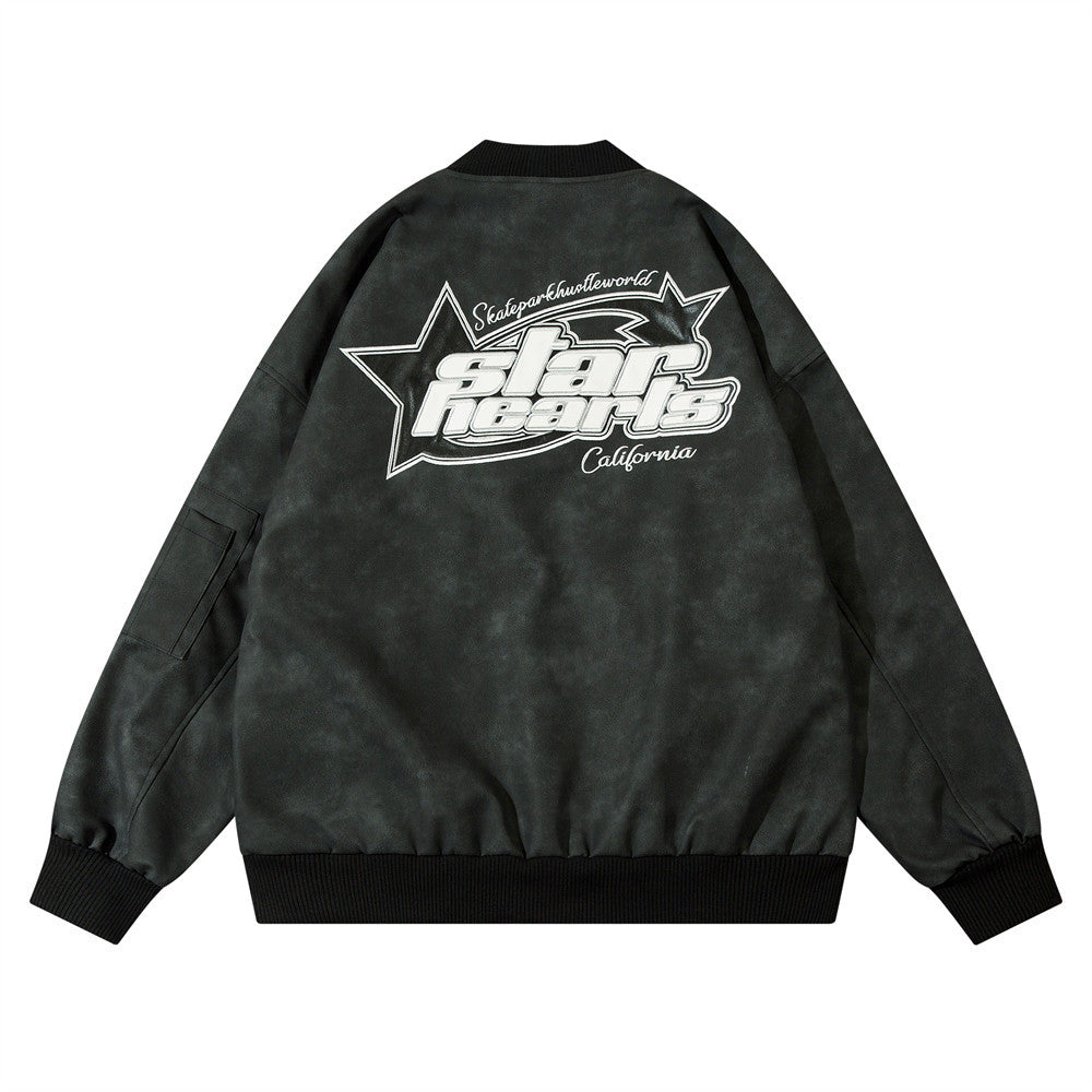 Men Jacket Coat Ins Embroidered Letter Baseball Uniform Jacket Men Autumn and Winter Loose