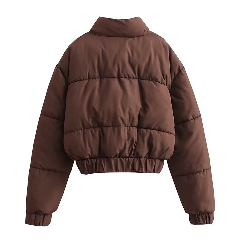 Women Cotton Coat Cardigan Stand Collar Warm Casual Jacket