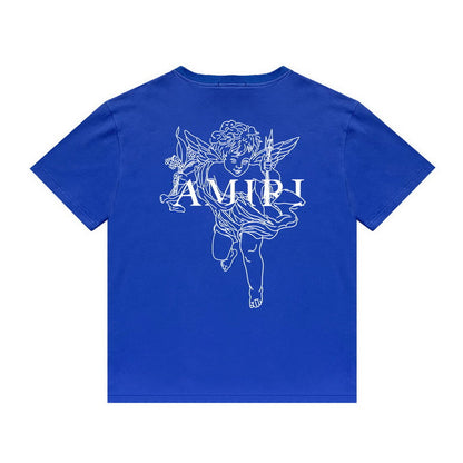 Amiri T Shirt Printed Casual Hip Hop round Neck Short Sleeve T-shirt