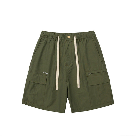 Men Shorts Retro Workwear Shorts Straight-Leg Pants Loose Leisure Pants