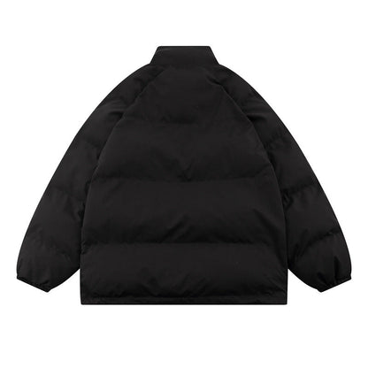 Men Coat Pure Color All-Matching Thickening Stand Collar Loose Casual