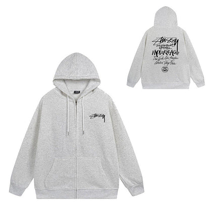 Stussy Hoodie Zip Cardigan Hooded Sweater