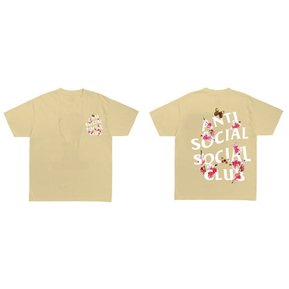 Anti Social Club T Shirt Summer Short Sleeve T-shirt Printed Short T Loose