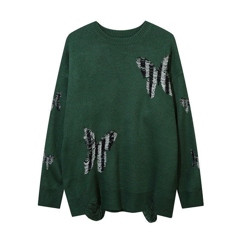 Women Sweater Vintage Butterfly Sweater Casual
