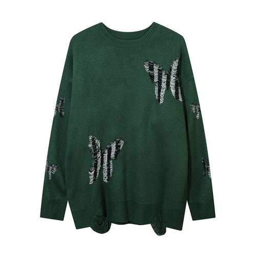 Women Sweater Vintage Butterfly Sweater Casual