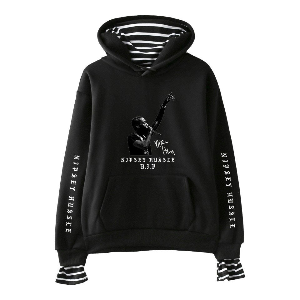 Nipsey Hussle Hoodie Rap Singer Trend False Two-Piece Sweaters