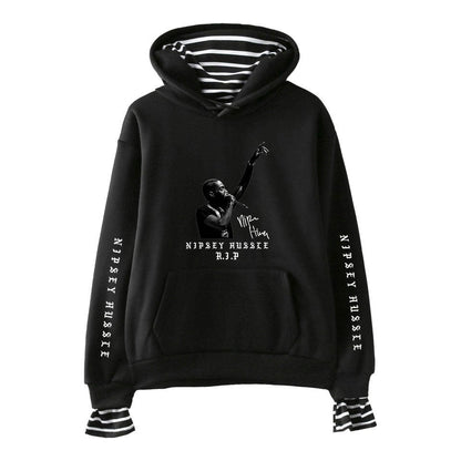 Nipsey Hussle Hoodie Rap Singer Trend False Two-Piece Sweaters