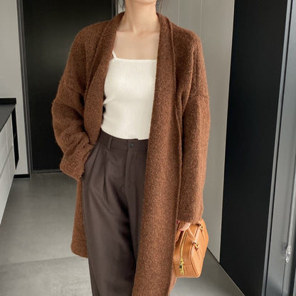 Women Cardigan Sweater Autumn and Winter Woolen Coat Baggy Coat Long Sleeve Jacket K331