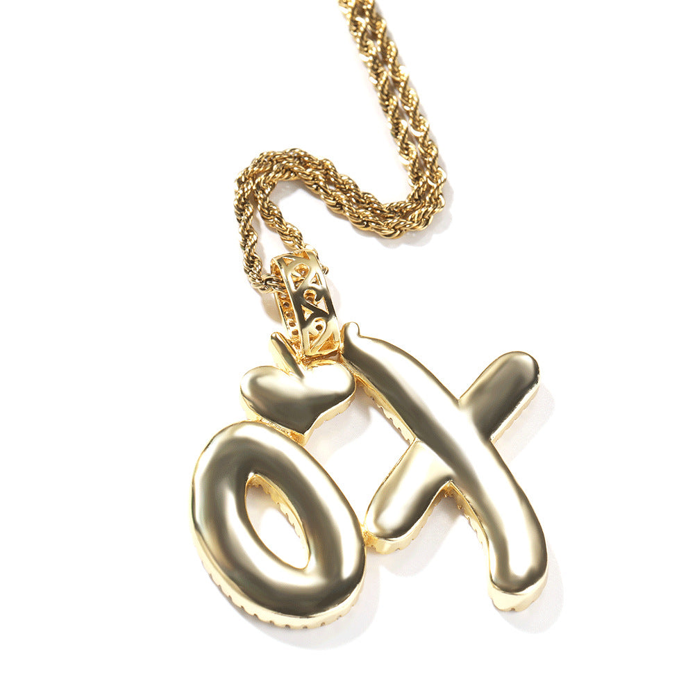 Jewelry Hip Hop Gummy Love XO Letter Pendant Men and Women Necklaces Word Up St. Valentine's Spectrum