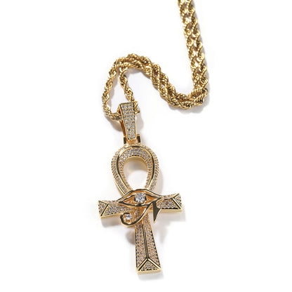 Jewelry Hip Hop Eye of Horus Anhe Cross Vintage Necklaces Angel Pieces Crosses Jesus Pieces The Eye of Horus