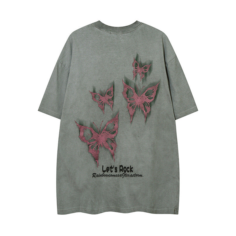 Men T-shirt Hip Hop Retro Graffiti Fashion Brand Short Sleeve T-shirt