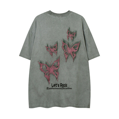 Men T-shirt Hip Hop Retro Graffiti Fashion Brand Short Sleeve T-shirt