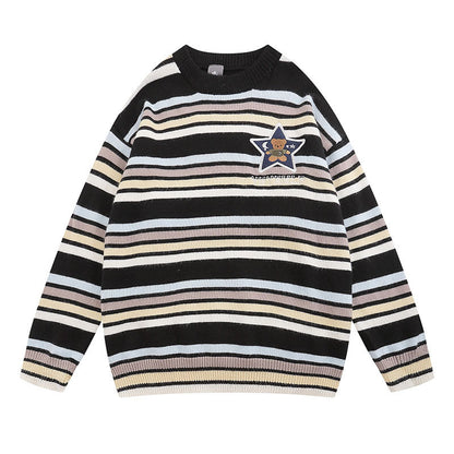 Women Sweater Knitted Retro Easy Matching Loose