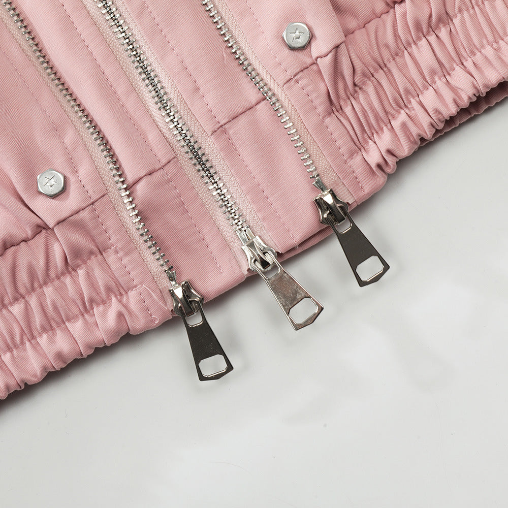 Men Jacket Coat Men's Spring and Autumn Zipper Stitching Flight Jacket