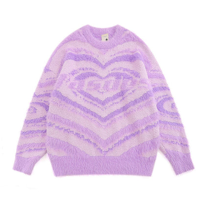 Women Sweater Japanese Fresh Sweet Wind Gradient Color Knitted Sweater