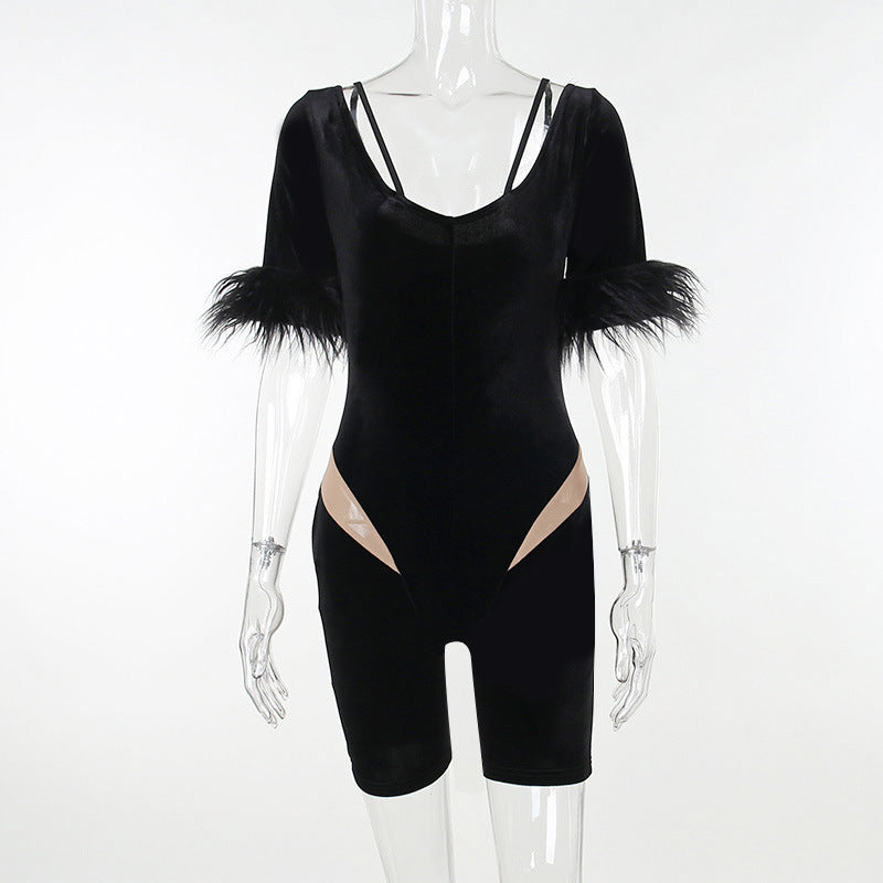 Women Tops Slim Fit One-Piece Shorts Spring