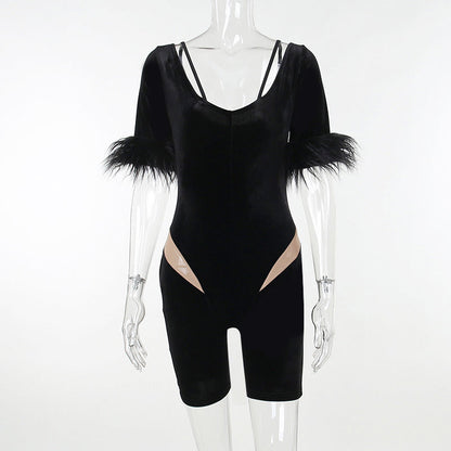 Women Tops Slim Fit One-Piece Shorts Spring